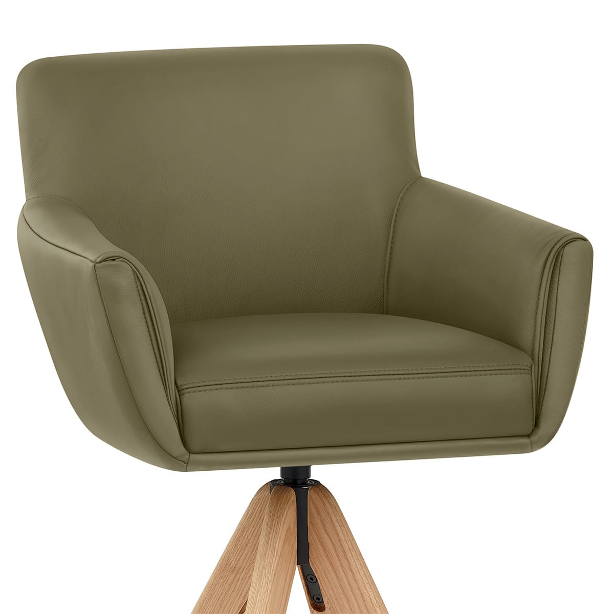 Sgabello Vera Pelle Legno - Rome Verde