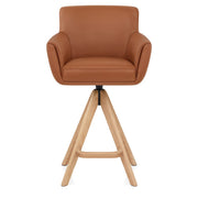 Sgabello Vera Pelle Legno - Rome Marrone