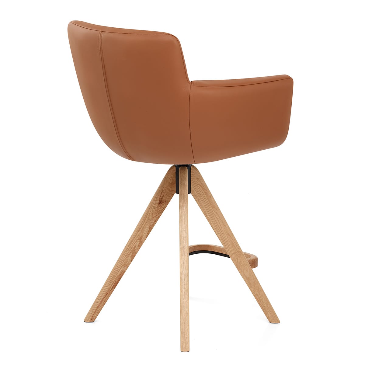 Sgabello Vera Pelle Legno - Rome Marrone