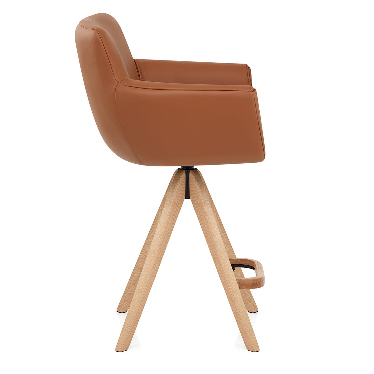 Sgabello Vera Pelle Legno - Rome Marrone