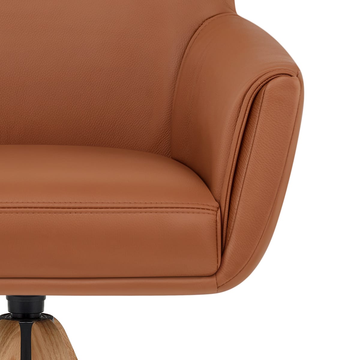 Sgabello Vera Pelle Legno - Rome Marrone