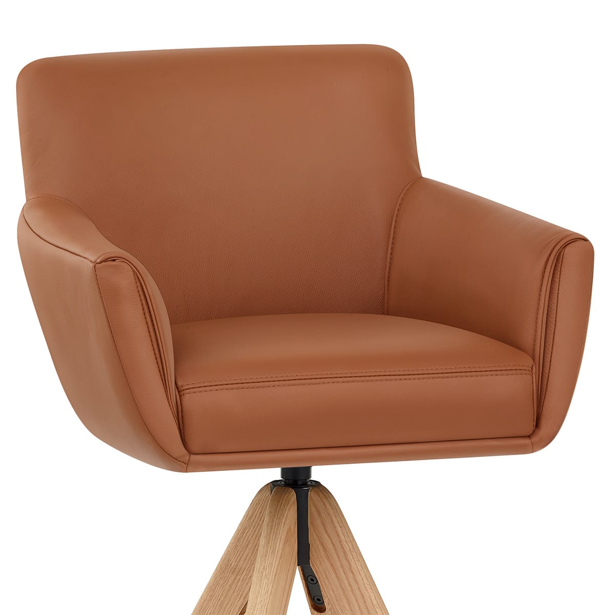 Sgabello Vera Pelle Legno - Rome Marrone
