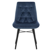 Sedia da pranzo Velluto Metallo - Roxy Blu