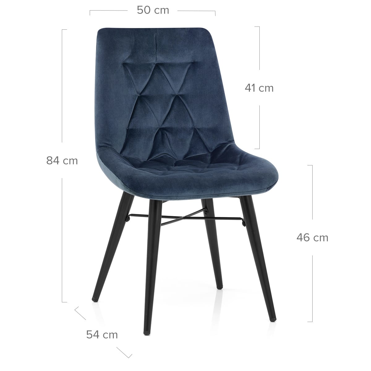 Sedia da pranzo Velluto Metallo - Roxy Blu