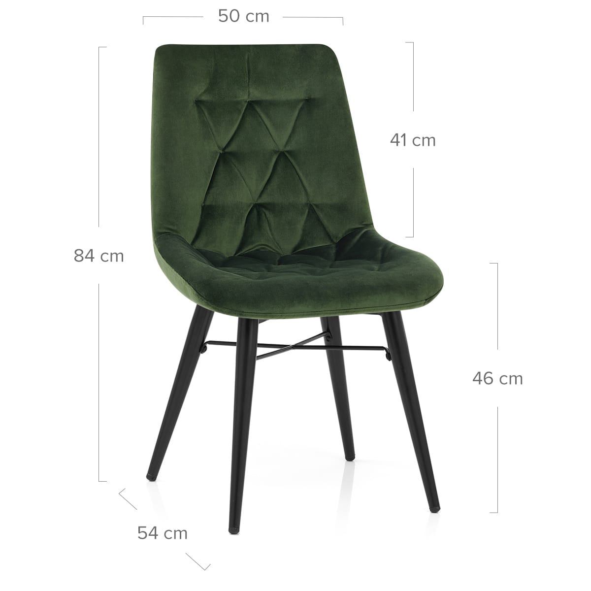 Sedia da pranzo Velluto Metallo - Roxy Verde