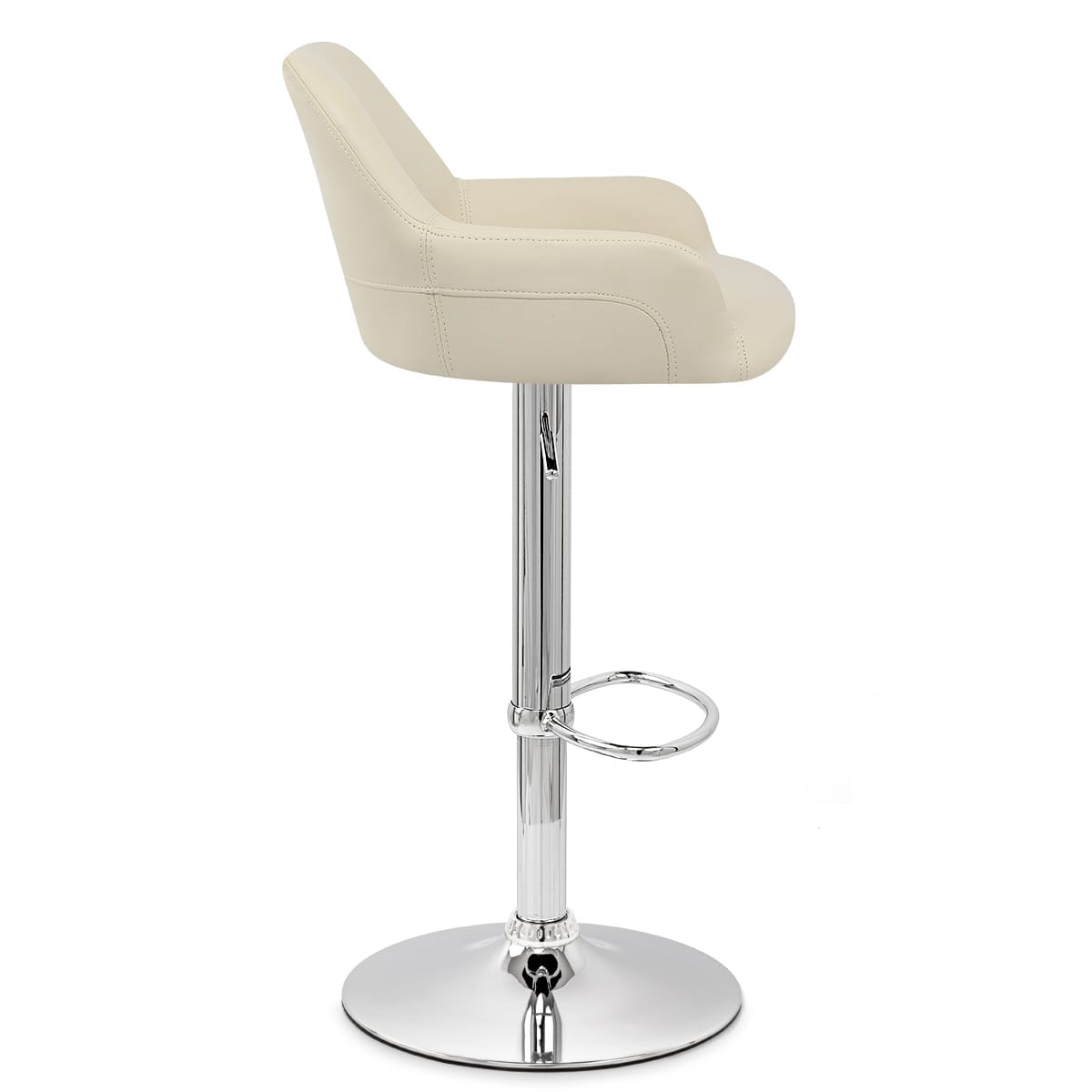 Sgabello Ecopelle Cromato - Sassi Crema
