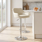 Sgabello Ecopelle Cromato - Sassi Crema
