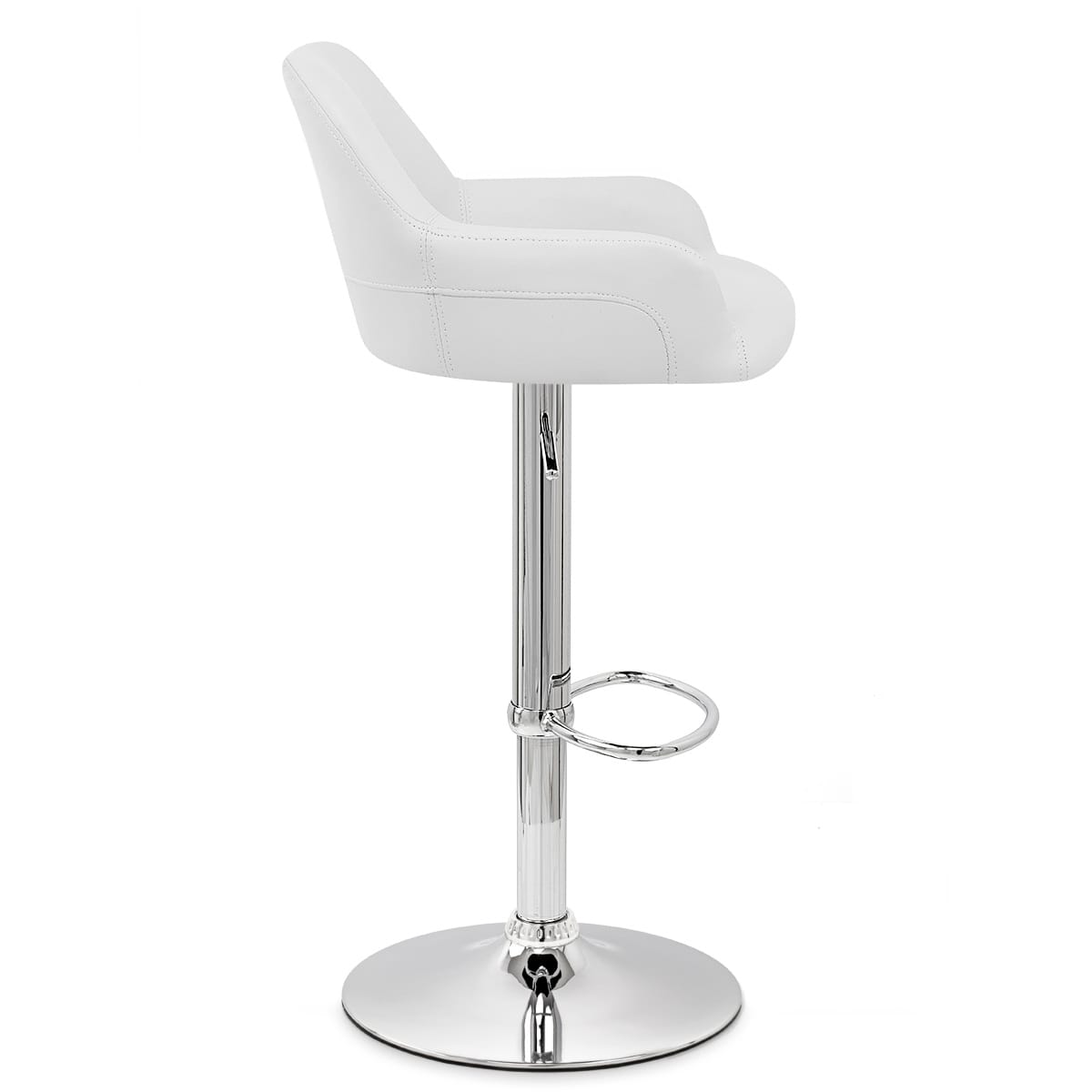 Sgabello Ecopelle Cromato - Sassi Bianco
