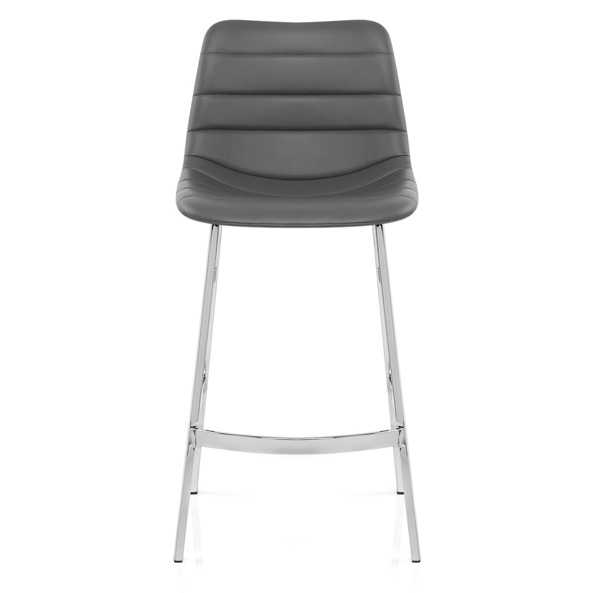 Sgabello Ecopelle Cromato - Scala Grigio