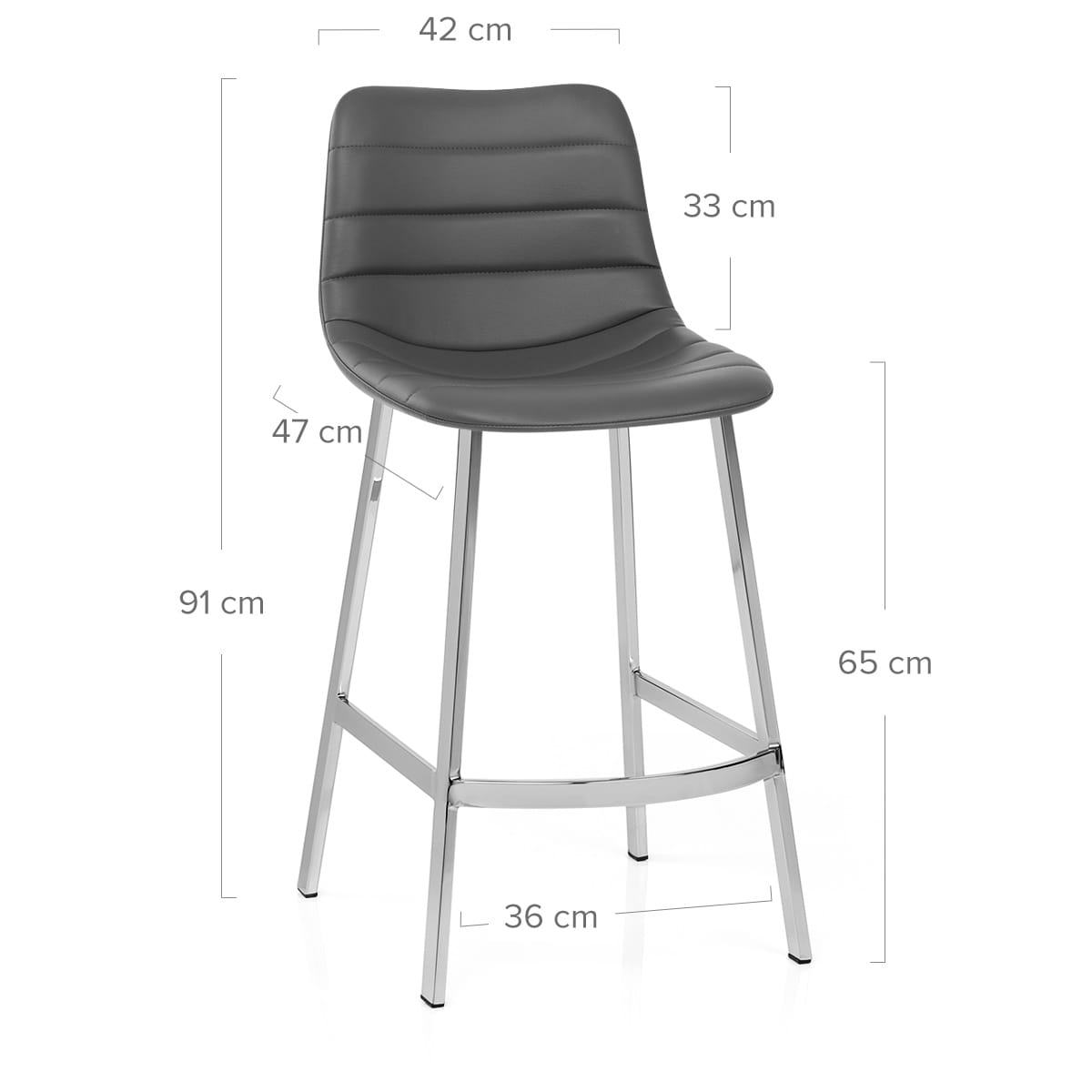 Sgabello Ecopelle Cromato - Scala Grigio