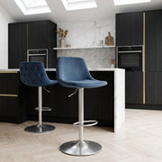 Sgabello Velluto Satinato - Scoop Blu