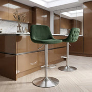 Sgabello Velluto Satinato - Scoop Verde