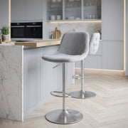 Sgabello Velluto Satinato - Scoop Grigio