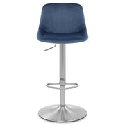 Sgabello Velluto Satinato - Scoop Blu