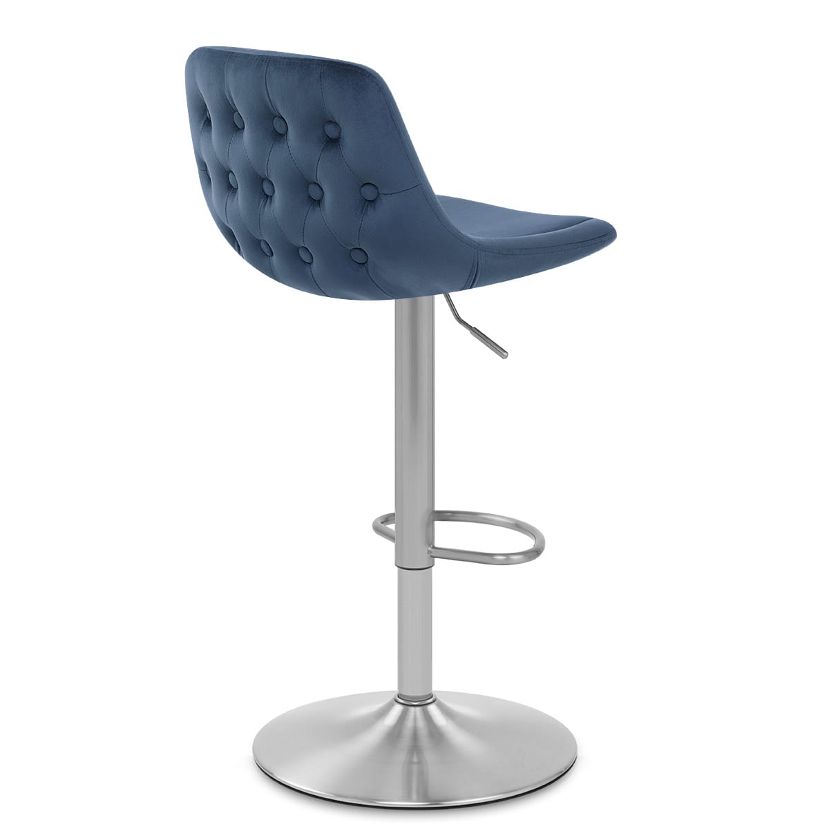 Sgabello Velluto Satinato - Scoop Blu