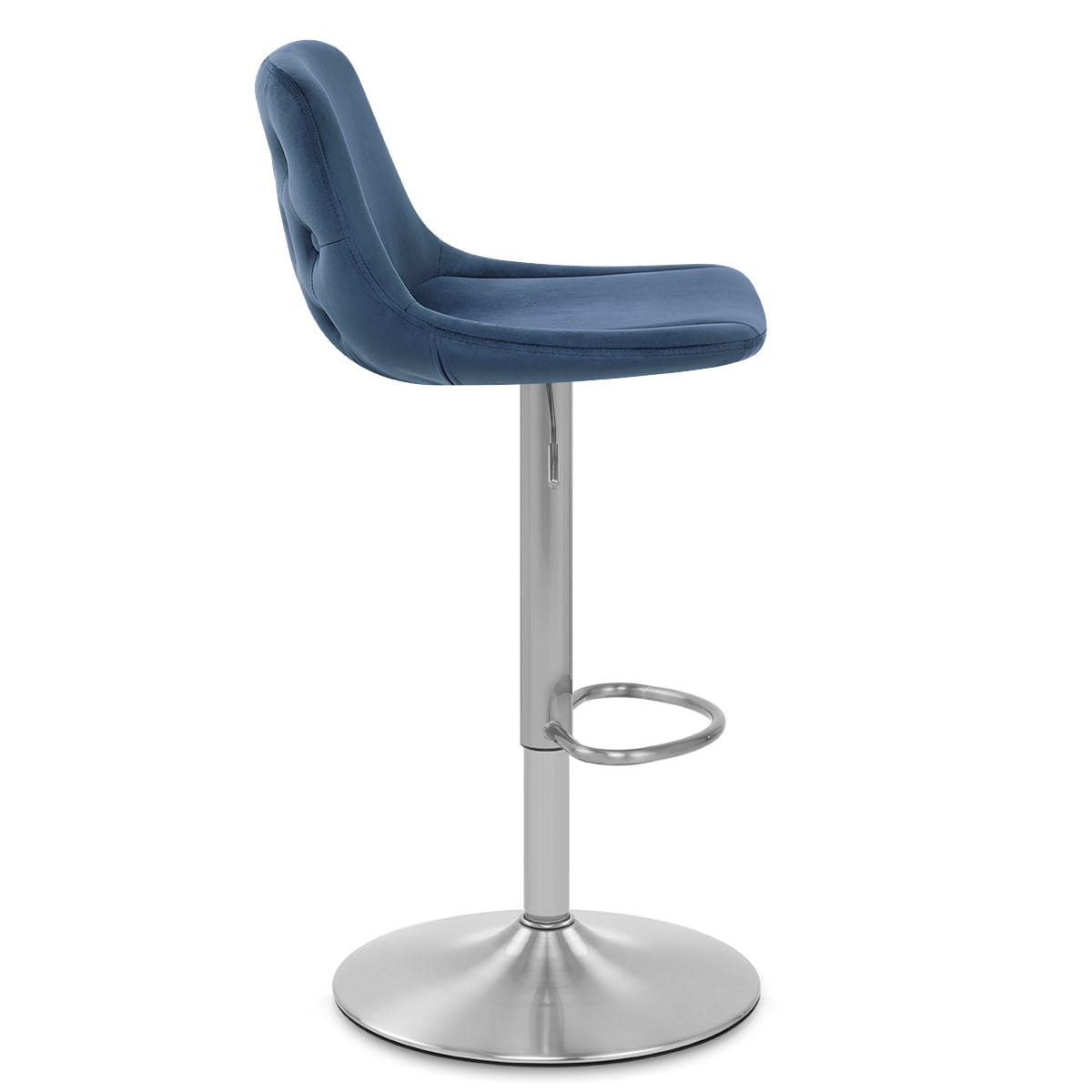 Sgabello Velluto Satinato - Scoop Blu