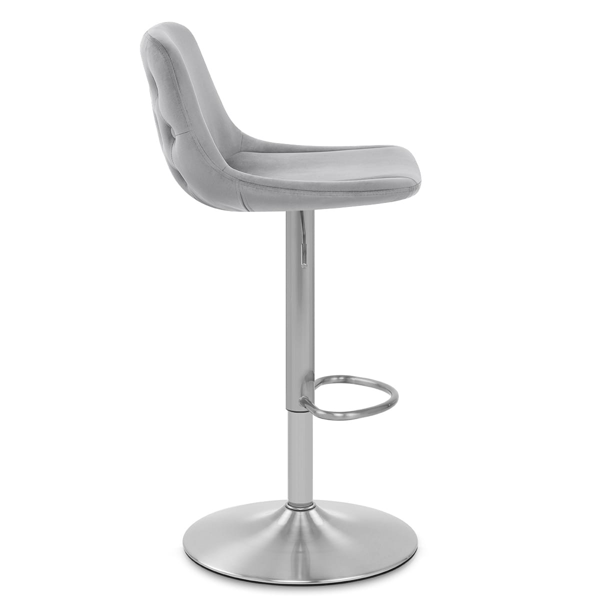 Sgabello Velluto Satinato - Scoop Grigio