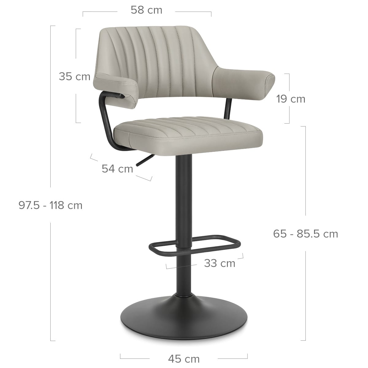 Sgabello Vera Pelle - Scout Grigio