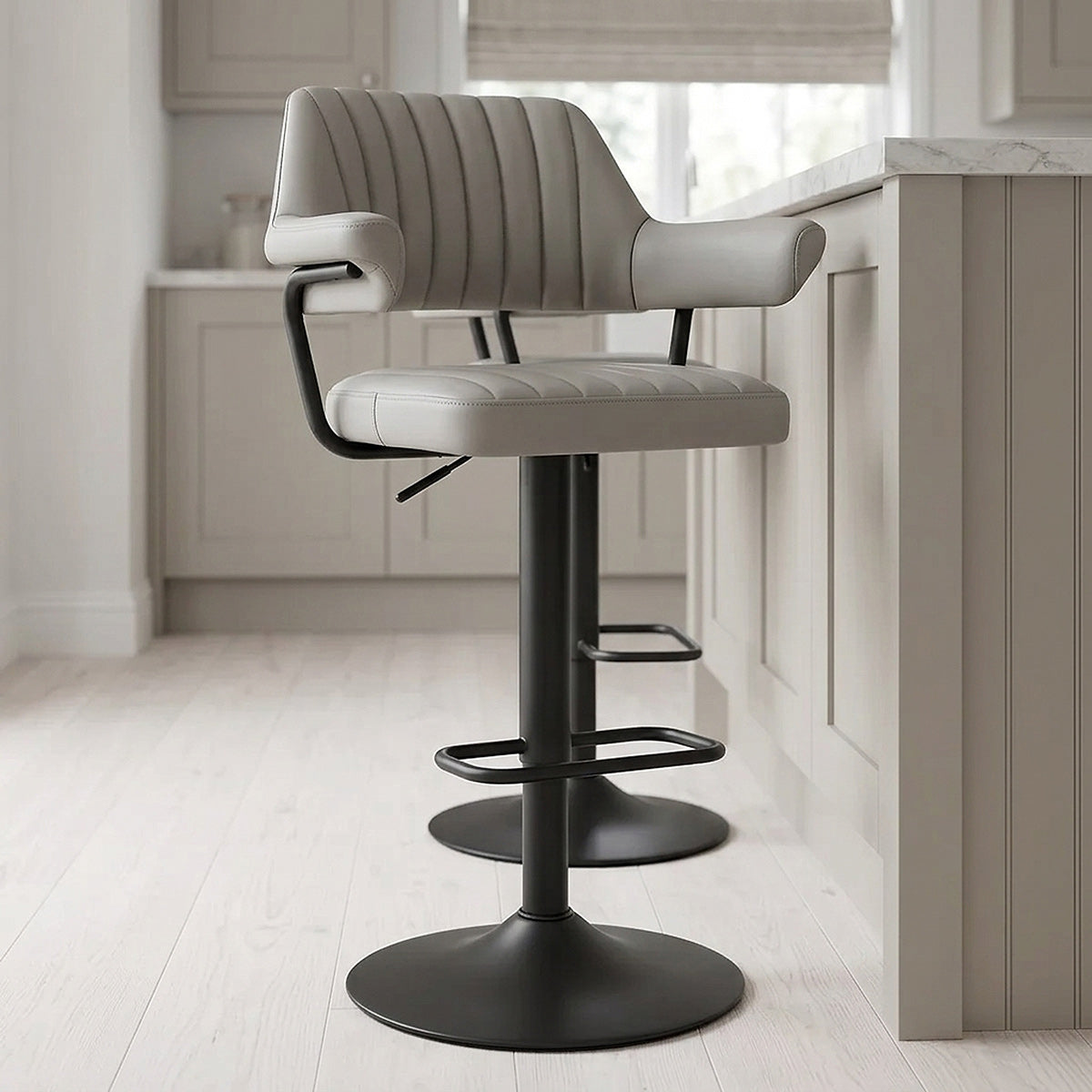 Sgabello Vera Pelle - Scout Grigio
