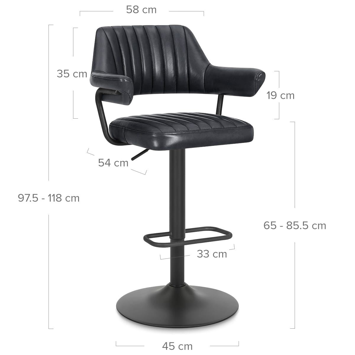 Sgabello Vera Pelle - Scout Grigio Scuro