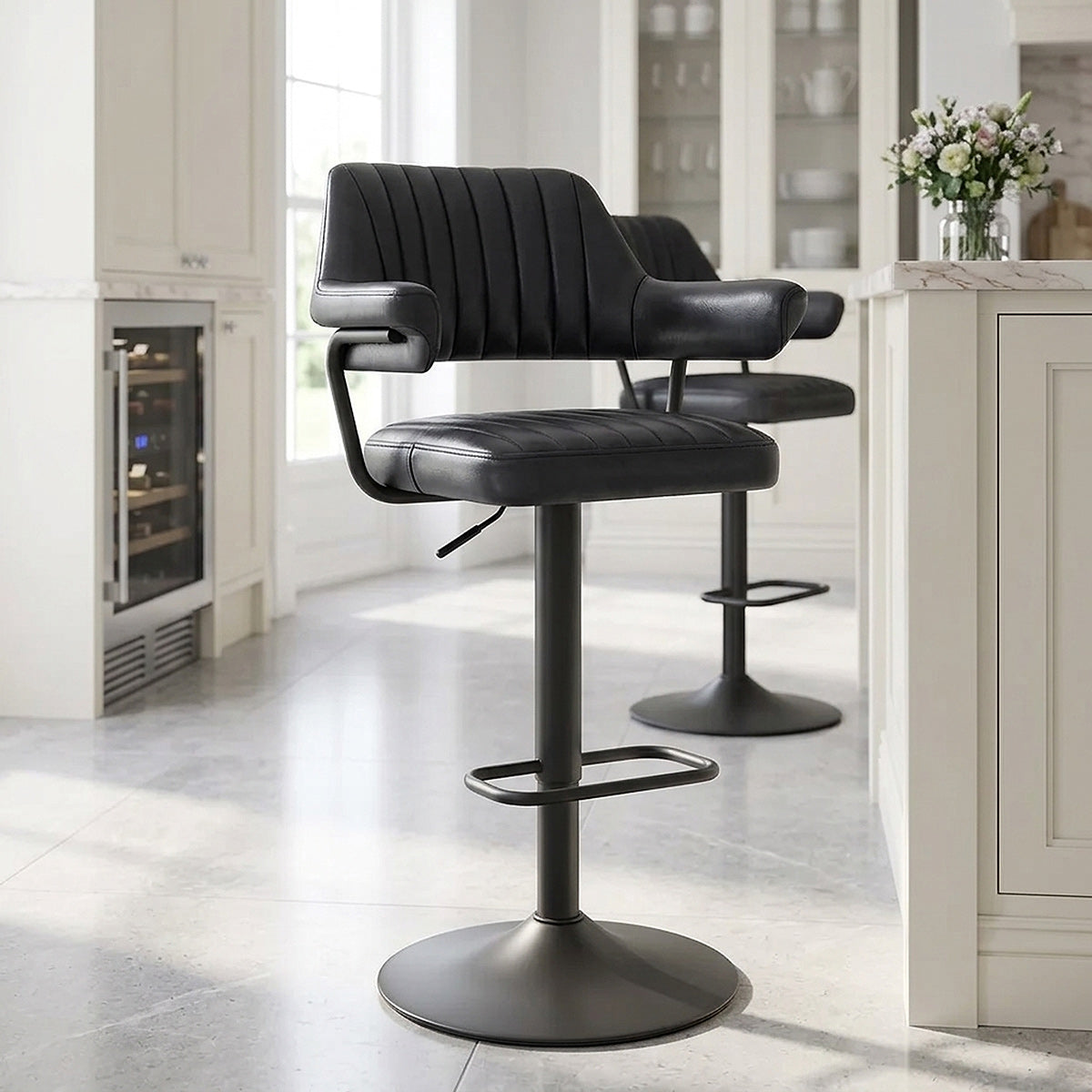 Sgabello Vera Pelle - Scout Grigio Scuro