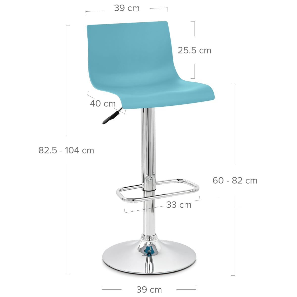 Sgabello Resina Cromato - Serena Blu