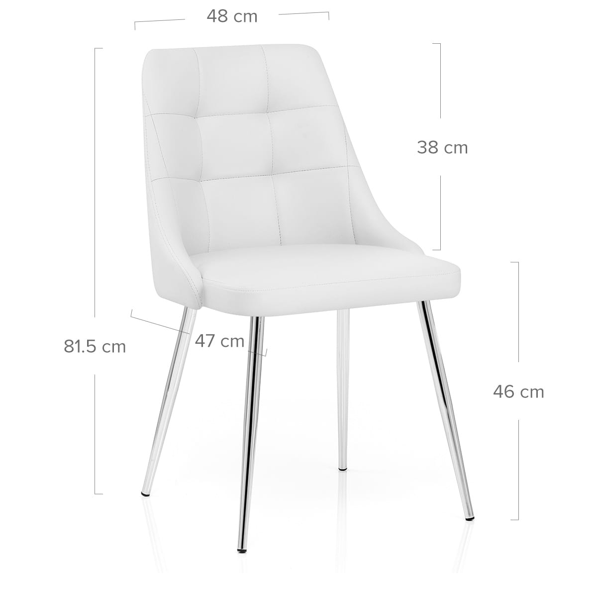 Sedia Ecopelle Cromato - Shanghai Bianco