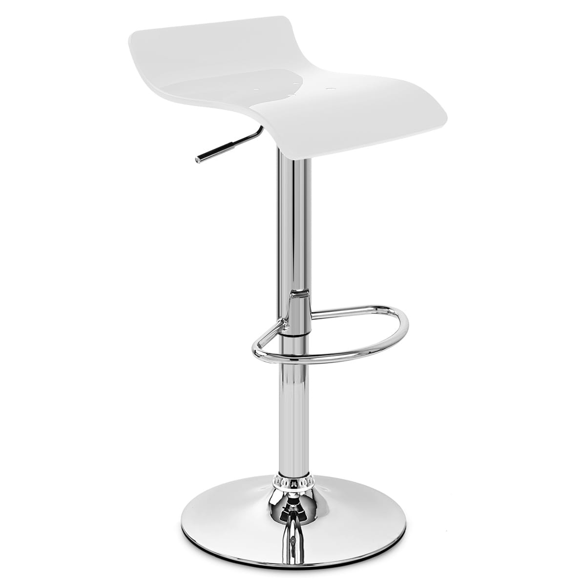 Sgabello Plastica Cromato - Shimmer Bianco