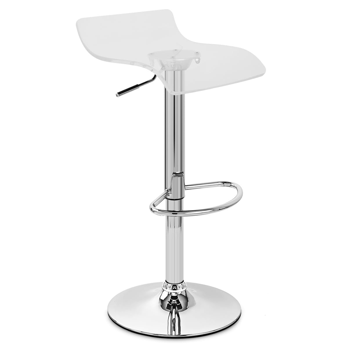 Sgabello Plastica Cromato - Shimmer Trasparente
