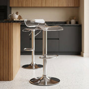 Sgabello Plastica Cromato - Shimmer Trasparente