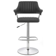 Sgabello Ecopelle Cromato - Skyline Nero