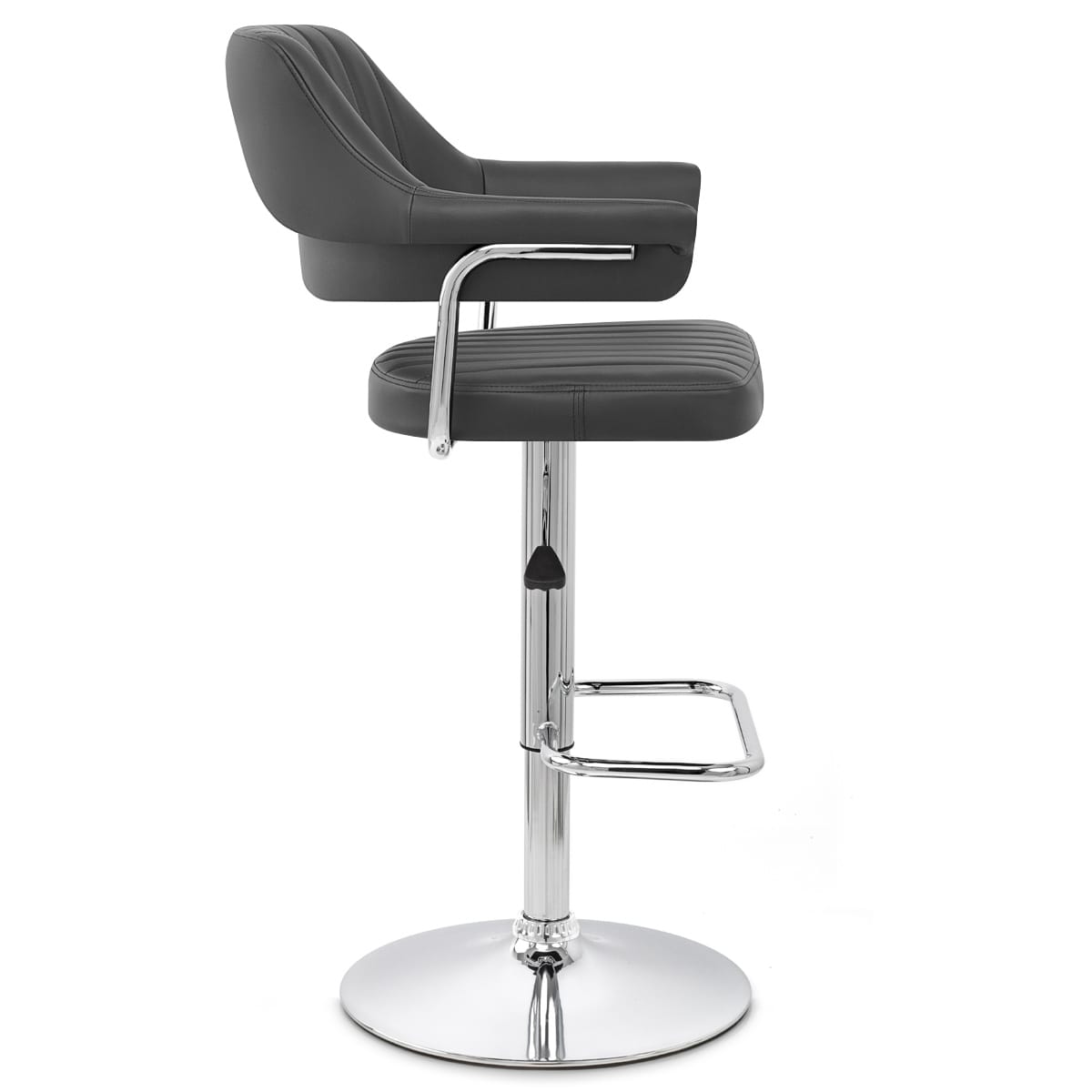 Sgabello Ecopelle Cromato - Skyline Nero