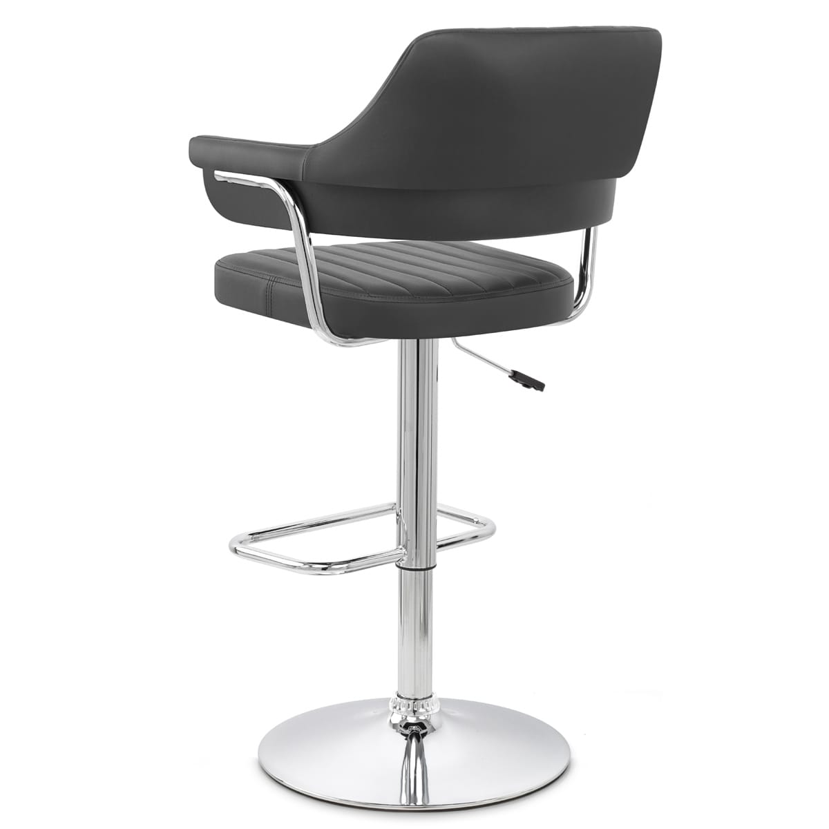 Sgabello Ecopelle Cromato - Skyline Nero