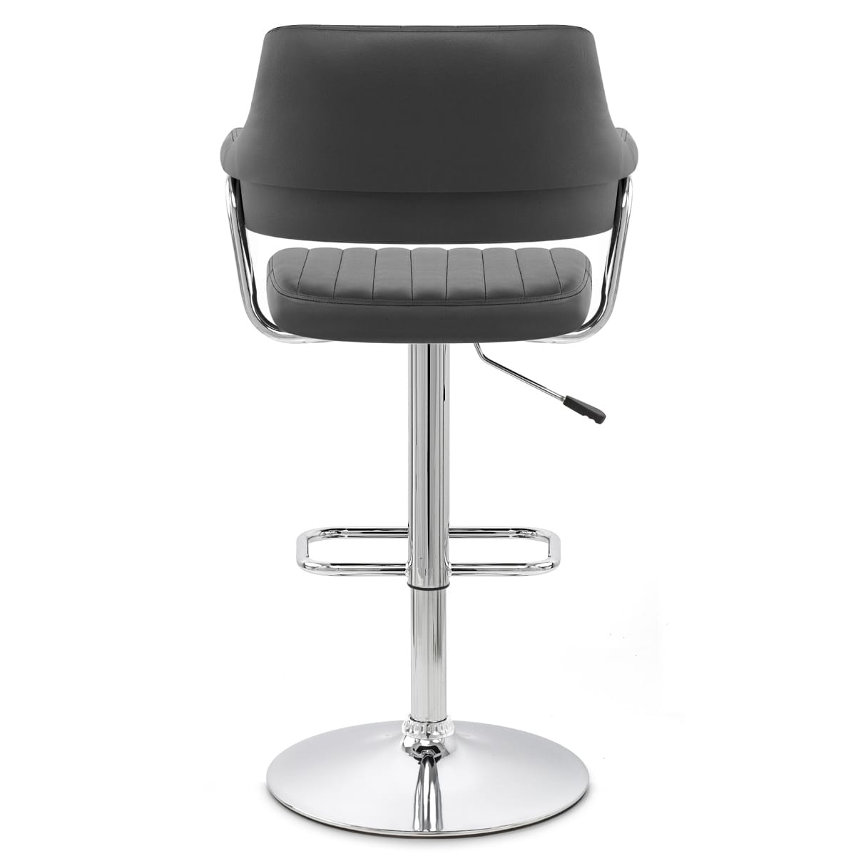 Sgabello Ecopelle Cromato - Skyline Nero