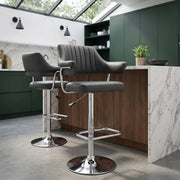 Sgabello Ecopelle Cromato - Skyline Nero