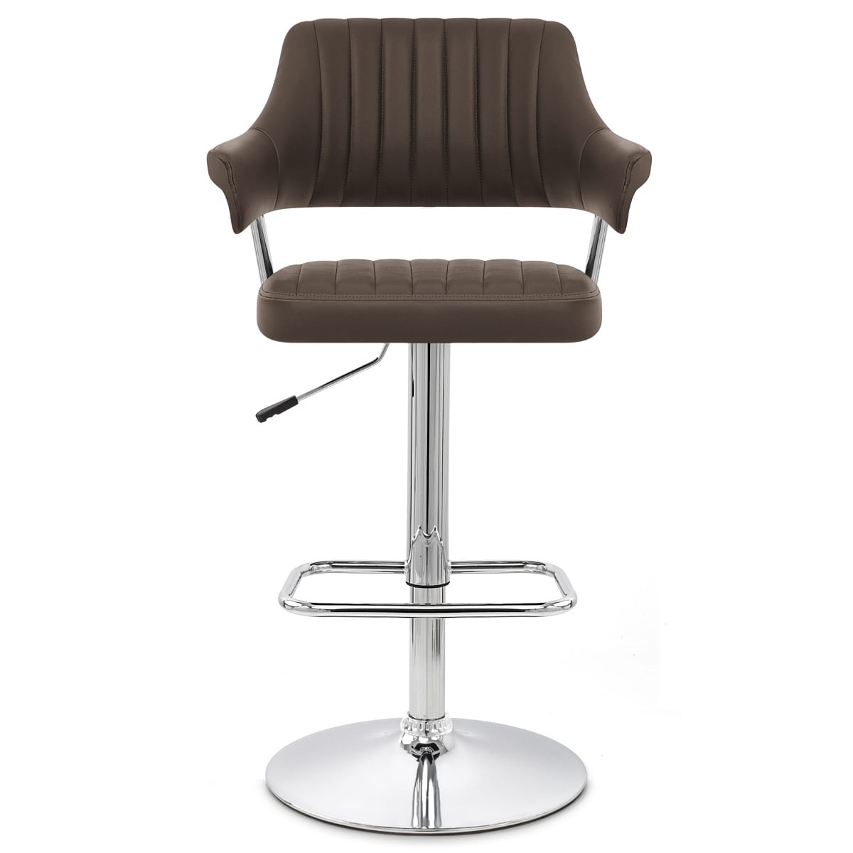 Sgabello Ecopelle Cromato - Skyline Marrone