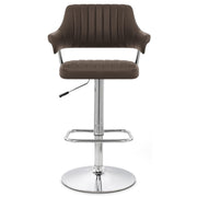 Sgabello Ecopelle Cromato - Skyline Marrone