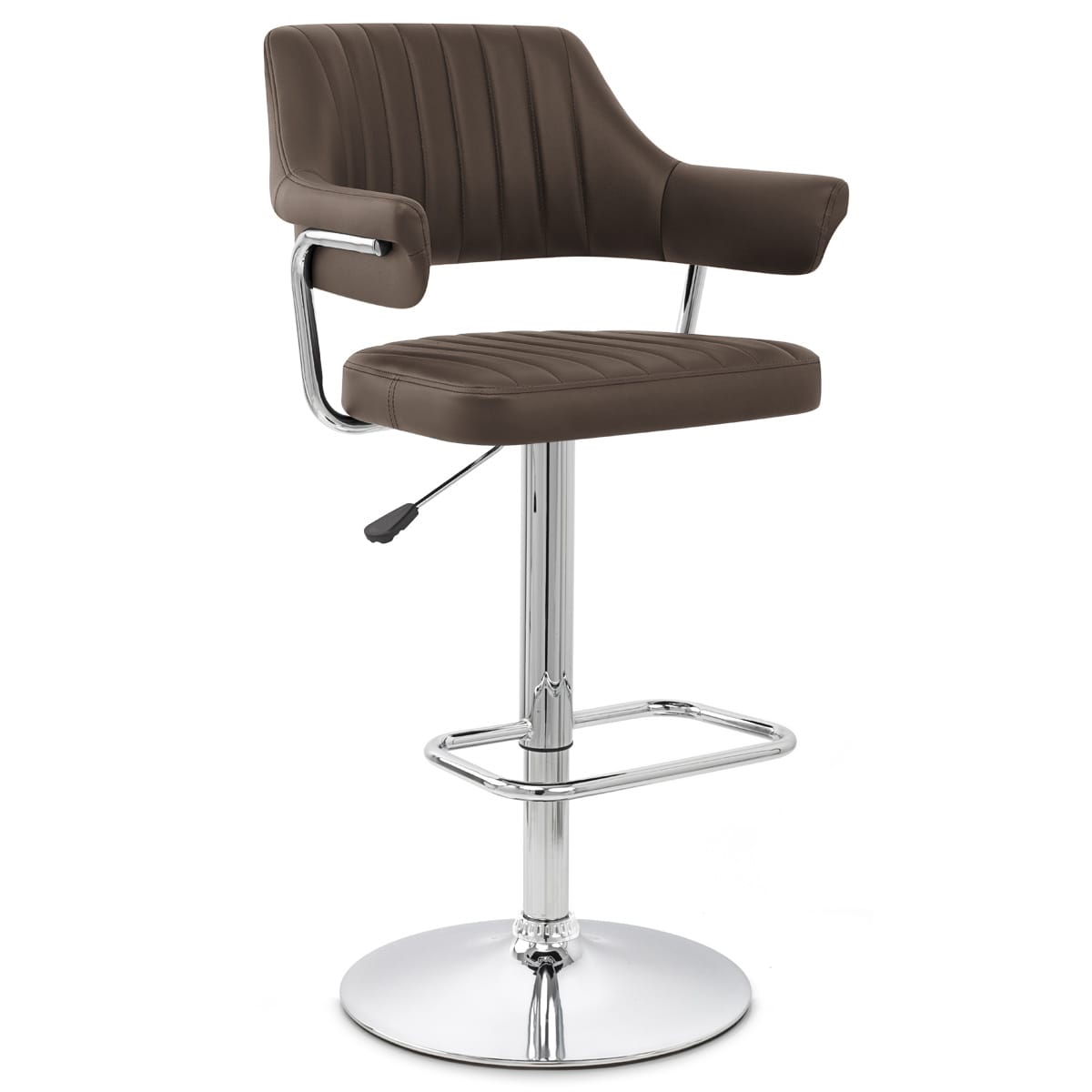 Sgabello Ecopelle Cromato - Skyline Marrone