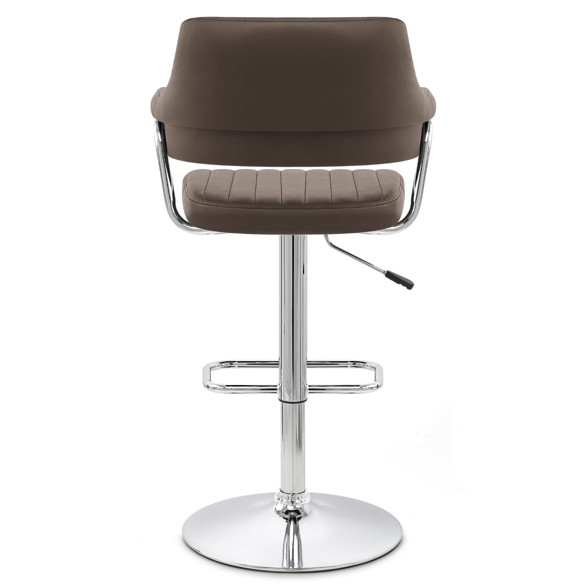 Sgabello Ecopelle Cromato - Skyline Marrone
