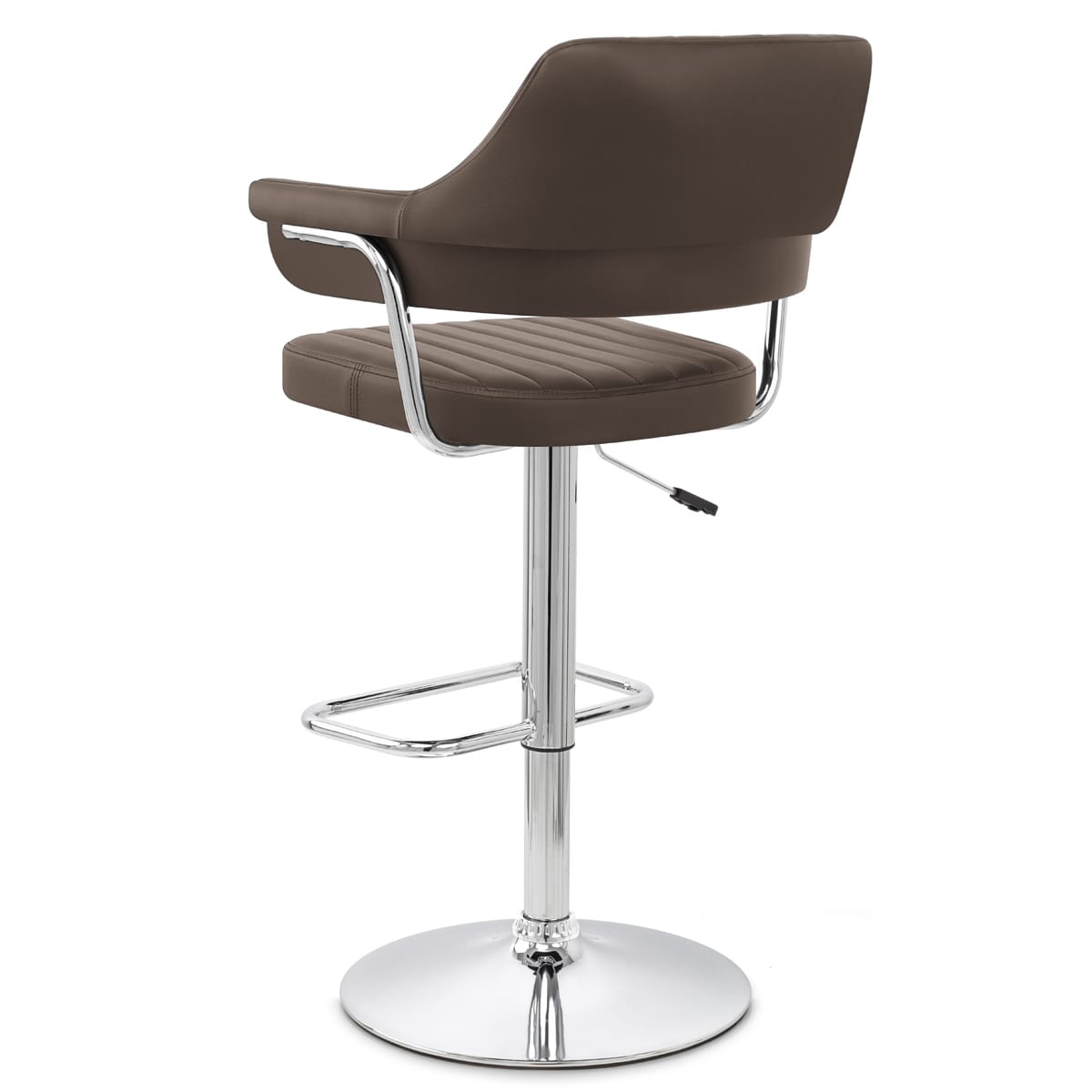 Sgabello Ecopelle Cromato - Skyline Marrone