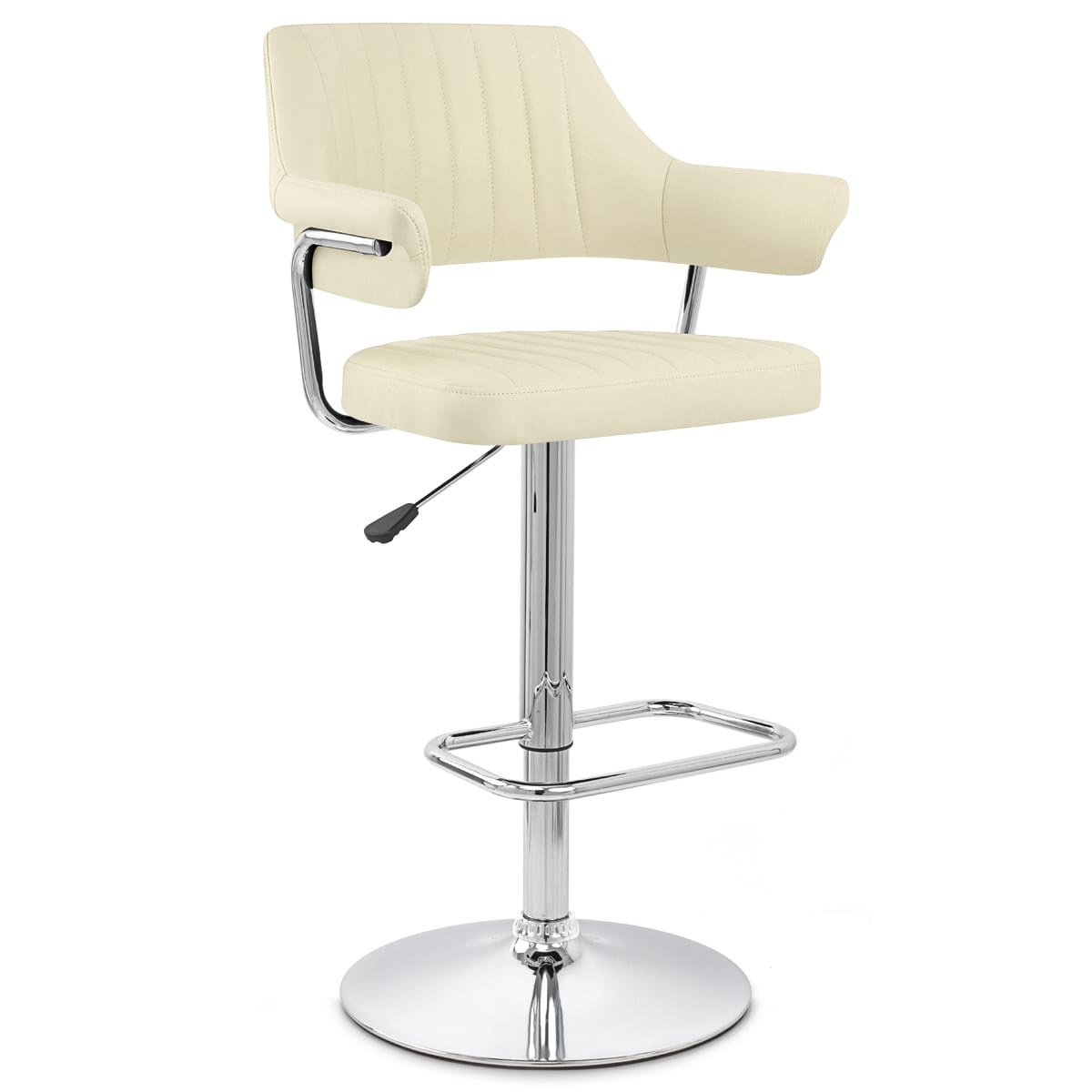 Sgabello Ecopelle Cromato - Skyline Crema