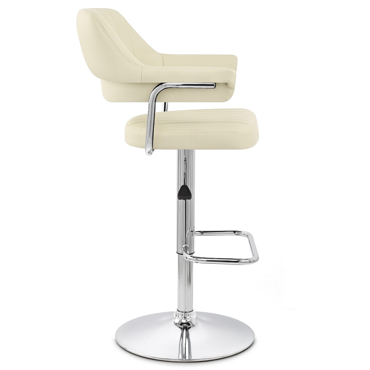 Sgabello Ecopelle Cromato - Skyline Crema