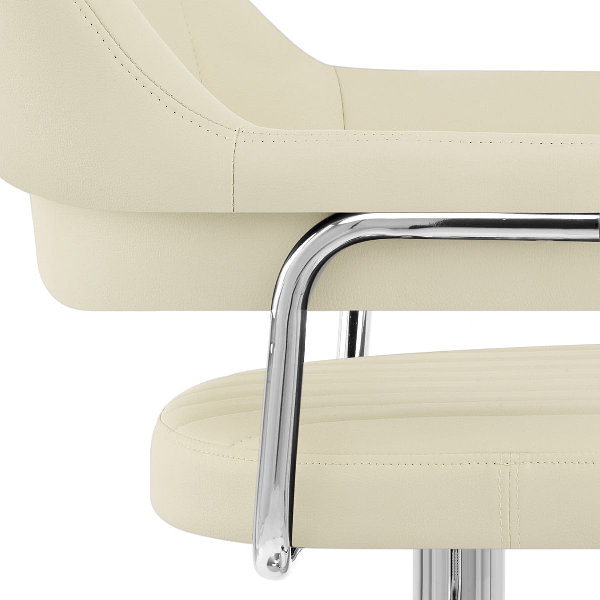 Sgabello Ecopelle Cromato - Skyline Crema