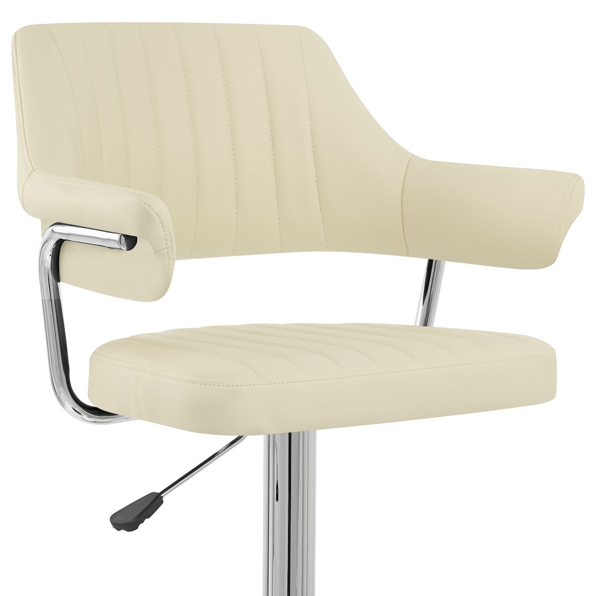 Sgabello Ecopelle Cromato - Skyline Crema