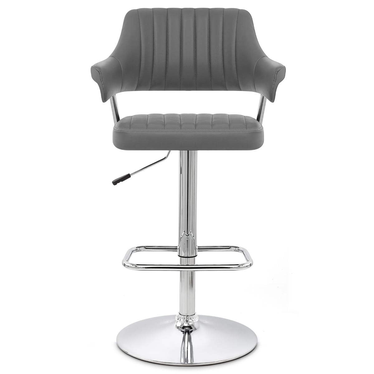 Sgabello Ecopelle Cromato - Skyline Grigio
