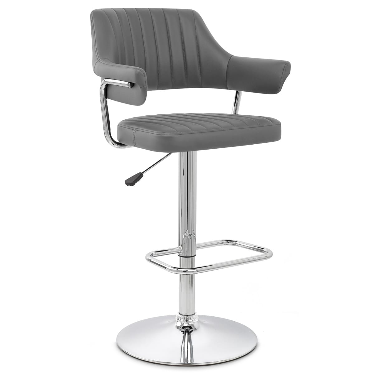 Sgabello Ecopelle Cromato - Skyline Grigio