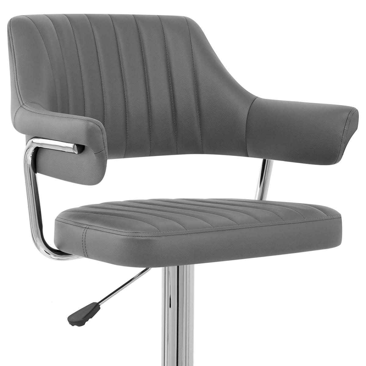 Sgabello Ecopelle Cromato - Skyline Grigio