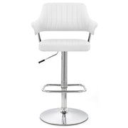 Sgabello Ecopelle Cromato - Skyline Bianco