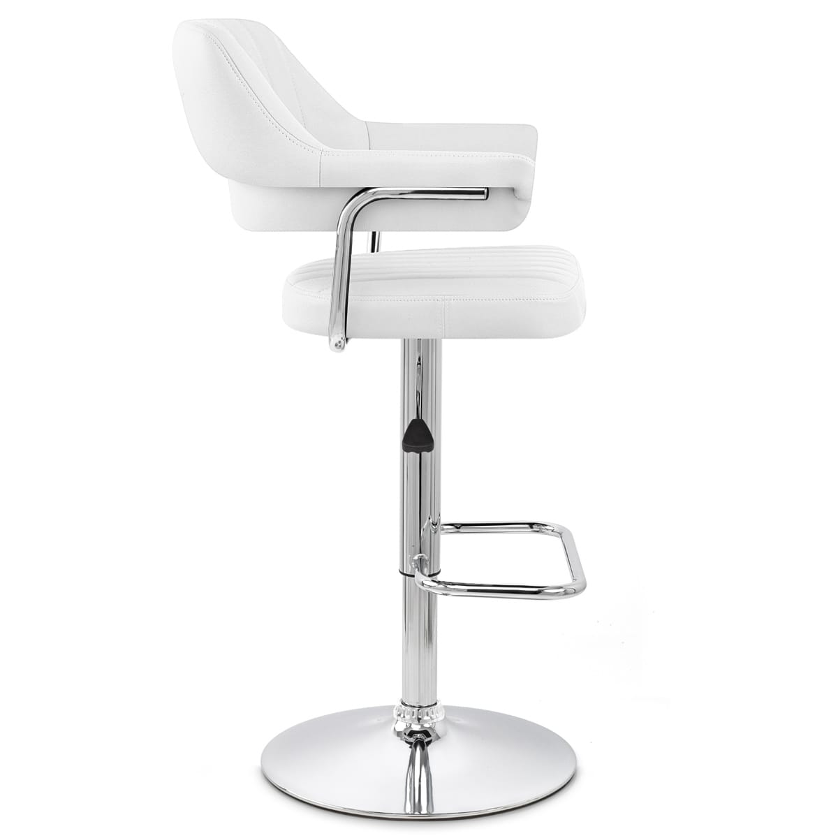 Sgabello Ecopelle Cromato - Skyline Bianco
