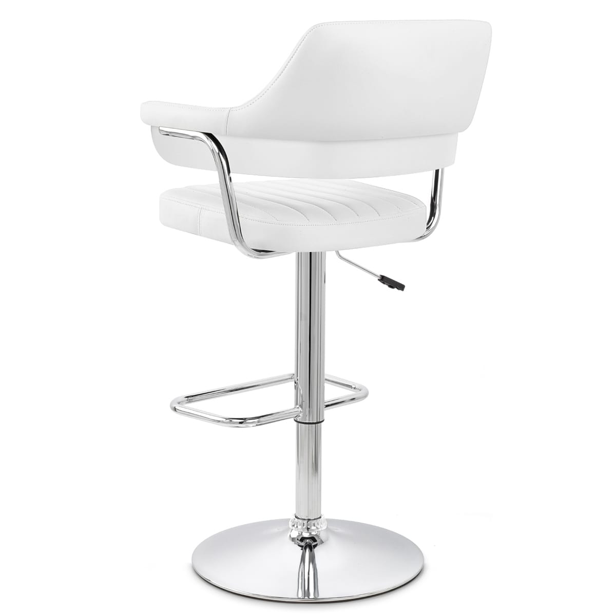 Sgabello Ecopelle Cromato - Skyline Bianco